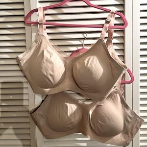 2 Honeylove RUNWAY Crossover Seamless Wire-Free Bras Nude Sz 2X